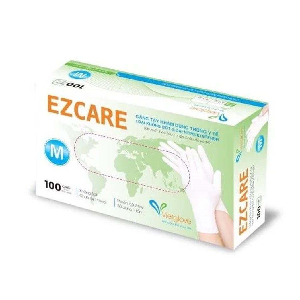 Găng tay có bột EZcare / Size M / Màu đen