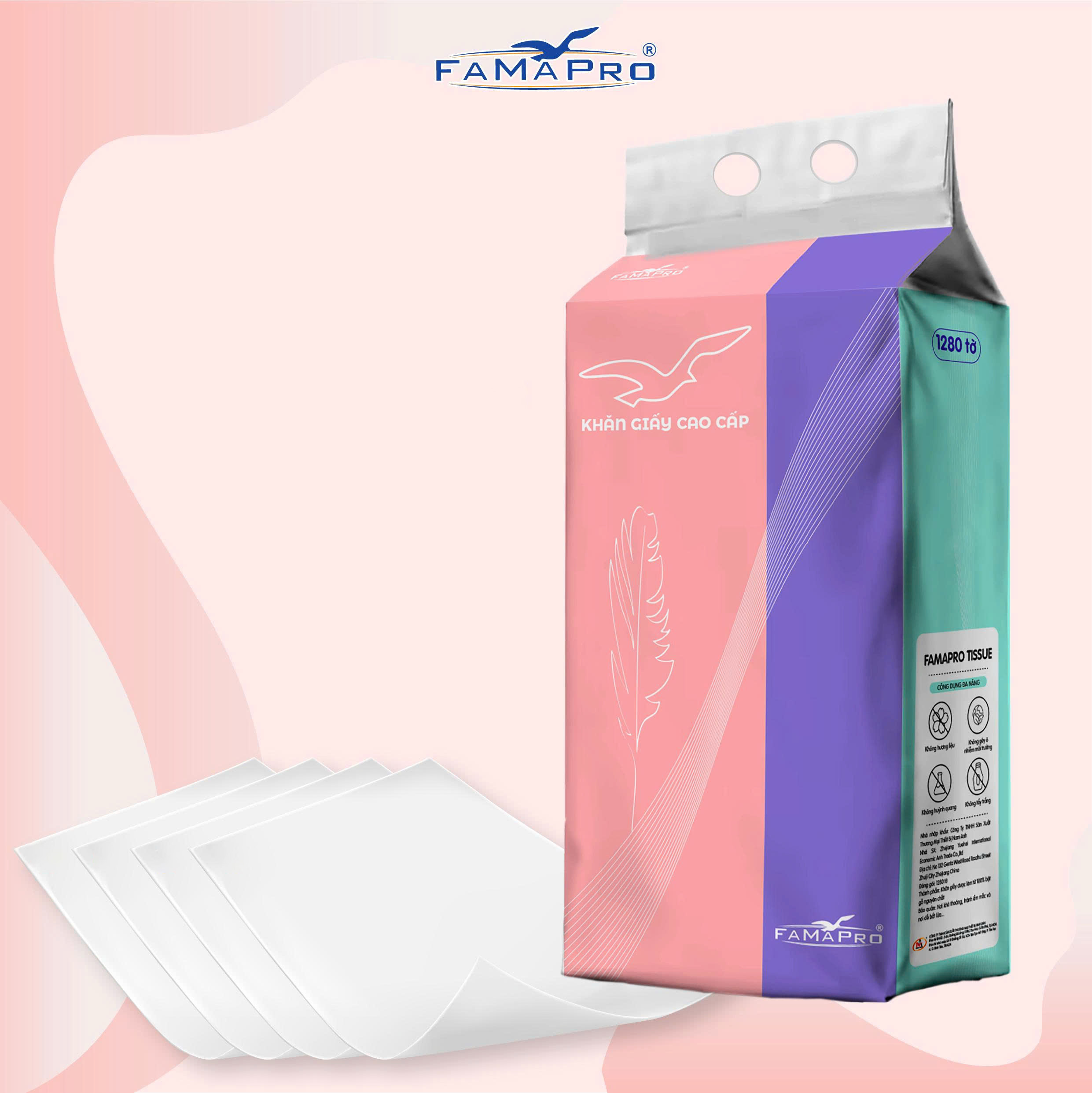 Khăn giấy rút đáy cao cấp Mini Famapro Tissue